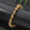 304 Stainless Steel Stretch Bangles for Women BJEW-P315-02H-G-1