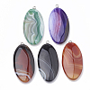 Dyed Natural Striped Agate/Banded Agate Big Pendants G-T099-16-1