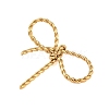 Ion Plating(IP) 304 Stainless Steel Twisted Bowknot Links Connector Charms STAS-S125-01G-2