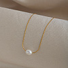 Natural Freshwater Pearl Rice Pendant 304 Stainless Steel Chain Necklaces for Women EG9646-2