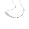 TINYSAND CZ Jewelry 925 Sterling Silver Cubic Zirconia Bar Pendant Necklaces TS-N010-S-18-2