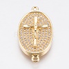 Brass Micro Pave Cubic Zirconia Links ZIRC-E148-22G-1