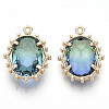 Transparent Faceted Glass Pendants GLAA-R212-04B-2