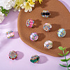 9Pcs 9 Colors Sparkling Acrylic Rhinestone Round Beads OACR-TA0003-92A-5
