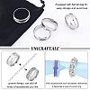 12Pcs Stainless Steel Grooved Finger Ring Settings STAS-UN0038-94E-5