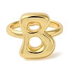 Initials Brass Open Cuff Ring for Women RJEW-N046-02B-G-2