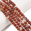 Frosted Natural Red Jasper Beads Strands G-C270-M01-6mm-1