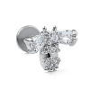 Stainless Steel Micro Pave Clear Cubic Zirconia Cartilage Earrings for Women Men WG39C06-08-1