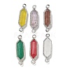 Natural Mixed stone Faceted Double Terminal Pointed Hexagon Connector Charms G-G181-04P-1