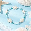 Dyed Synthetic Turquoise & Natural Howlite Beads Bracelets for Women BJEW-JB11794-01-1