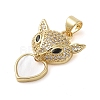 Brass Micro Pave Clear Cubic Zirconia Pendants KK-I712-56B-G-2