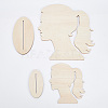 2 Sizes Single Tail Girl Wooden Head Child Silhouette Stands ODIS-WH0030-15D-3