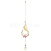 Brass Elf Moon Pendant Decoration HJEW-TA00226-1