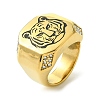 Ion Plating(IP) 304 Stainless Steel Enamel Tiger Signet Rings RJEW-Q815-03G-M-1