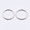 Rhodium Plated 925 Sterling Silver Round Rings STER-F036-03P-0.9x4-2