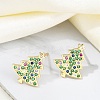 Christmas Rack Plating Brass Cubic Zirconia Stud Earrings EJEW-K245-55D-G-2