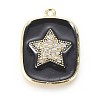 Golden Plated Brass Micro Pave Clear Cubic Zirconia Pendants KK-F807-23-G-2