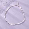 Natural White Shell Star Round Heishi Beaded Necklaces NJEW-JN05805-1
