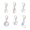Shell Shape Starfish Star Fish Moon Glass Pendant Decorations HJEW-JM03257-2