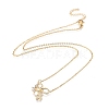 Brass Micro Pave Clear Cubic Zirconia Pendant Necklaces NJEW-R256-03-2