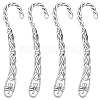 12Pcs Tibetan Style Alloy Bookmark Findings with Holes AJEW-SC0004-43-8