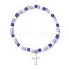 Adjustable Glass Beaded Charm Bracelets BJEW-JB13287-3