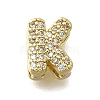 Brass Micro Pave Cubic Zirconia Letter Multi-Strand Links KK-D295-32G-11-1
