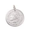304 Stainless Steel Coin Pendants STAS-F183-05P-1