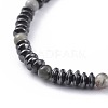 Non-Magnetic Synthetic Hematite Beads Stretch Bracelets BJEW-JB04660-01-3