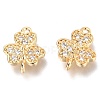 Brass Micro Pave Clear Cubic Zirconia Links Connectors ZIRC-H116-03G-1
