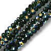 Electroplate Transparent Glass Beads Strands EGLA-A046-01A-06-1