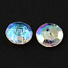 2-Hole Taiwan Acrylic Rhinestone Flat Round Buttons BUTT-F015-10mm-15-2