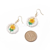 Glass Flower & Shell Pearl Beaded Dangle Earrings Bracelet Necklace SJEW-TA00006-5