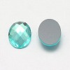 Faceted Glass Oval Cabochons GGLA-F008C-15-2