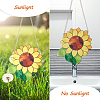 Acrylic Sunflower Pendant Decorations AJEW-WH0258-479-4