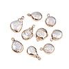 Electroplated Natural Keshi Pearl Teardrop Pendants PEAR-S018-02K-01-1