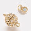 Alloy Rhinestone Magnetic Clasps with Loops X-RB-H116-3-G-1-2