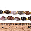Natural Petrified Wood Beads Strands G-N342-53-8x6-07-5