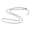 304 Stainless Steel Bone Rope Chain Necklace for Women NJEW-I121-01A-P-1