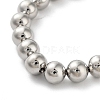 Adjustable Brass Round Beaded Slider Bracelets BJEW-D039-31C-P-2