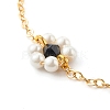 Shell Pearl & Acrylic Beads Flower Link Bracelets BJEW-TA00003-05-4