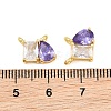 Brass Pave Cubic Zirconia Charms CU-CBA6A75-03G-01-3