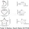 120Pcs 3 Styles 304 Stainless Steel Pendant Cabochon Settings STAS-UN0020-85P-4
