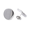 304 Stainless Steel Flat Round Stud Earrings for Women EJEW-I285-12P-2