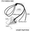 304 Stainless Steel Pendant Adjustable Black Waxed Cord Necklaces for Women FS-WGE3E56-03-1