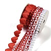 10 Yards 5 Styles Valentine's Day Polyester Ribbons OCOR-Q026-01-2