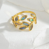 304 Stainless Steel with Natural Shell Cuff Open Rings for Women FS-WGDE0C4-01-4