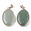 Natural Green Aventurine Pendants G-N326-31B-2