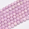 Round Grade A Natural Kunzite Beads Strands G-F289-36-8mm-1