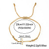 Adjustable 304 Stainless Steel Sideways Cross Link Handmade Braided Cord Bracelets with Brass Beads for Men Women HK4734-4